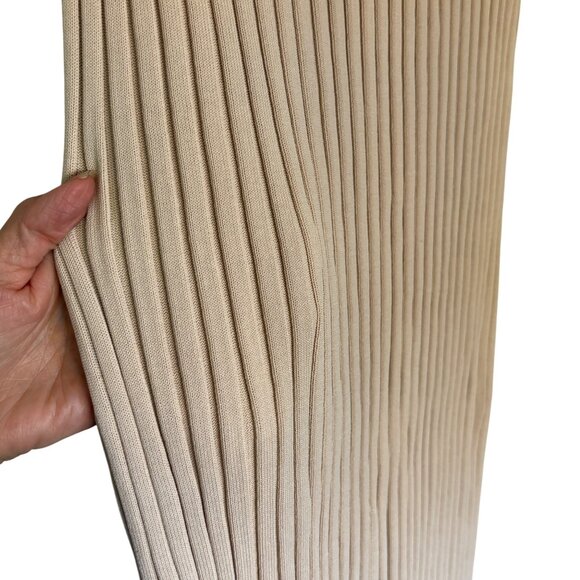 House Of Harlow 1960 Beige Ribbed Knit Maxi Skirt M - Picture 8 of 10
